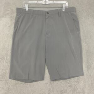 Adidas Shorts Mens 36 Gray Grip Waist Performance Polyester Flat Front